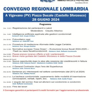 Incontro a Vigevano, 28 giugno 2024 - 8 crediti formativi per amministratori di condominio